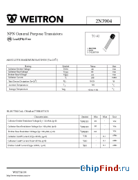 Datasheet 2N3904 manufacturer Weitron