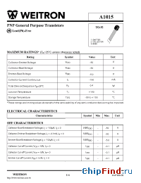 Datasheet A1015 manufacturer Weitron