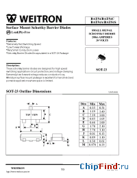 Datasheet BAT54S manufacturer Weitron