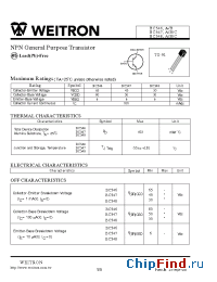 Datasheet BC546 manufacturer Weitron