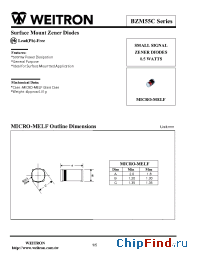 Datasheet BZM55C2V7 manufacturer Weitron