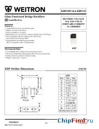 Datasheet KBP204 manufacturer Weitron