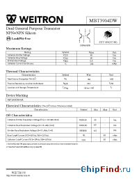 Datasheet MBT3904DW manufacturer Weitron