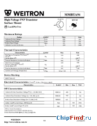 Datasheet MMBTA94 manufacturer Weitron