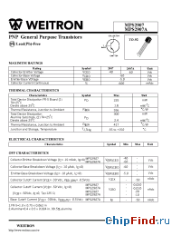 Datasheet MPS2907A manufacturer Weitron