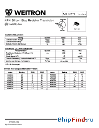 Datasheet MUN2212 manufacturer Weitron