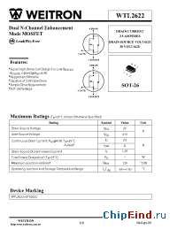 Datasheet STS2622 manufacturer Weitron