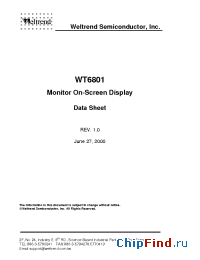 Datasheet WT6801 manufacturer Weltrend