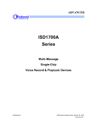 Datasheet ISD1750A manufacturer Winbond