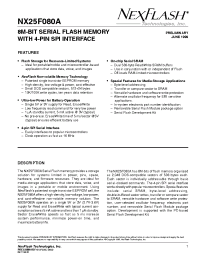 Datasheet NX25F080A-5T-R manufacturer Winbond