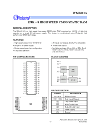 Datasheet W24L011A-15 manufacturer Winbond