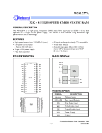 Datasheet W24L257AK-20 manufacturer Winbond