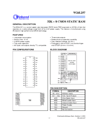 Datasheet W24L257Q70LL manufacturer Winbond