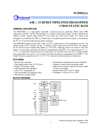 Datasheet W25P022AD-6 manufacturer Winbond