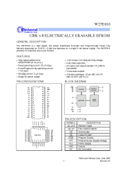 Datasheet W27E010P-90 manufacturer Winbond