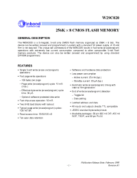 Datasheet W29C020S-70B manufacturer Winbond