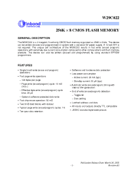 Datasheet W29C022 manufacturer Winbond