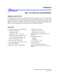 Datasheet W29EE512P-12B manufacturer Winbond