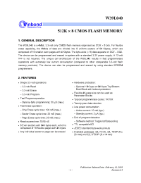 Datasheet W39L040P-90J manufacturer Winbond