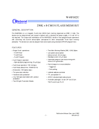 Datasheet W49F002U-90B manufacturer Winbond