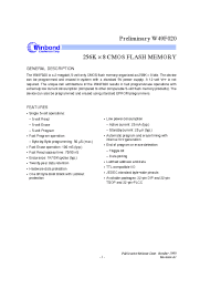 Datasheet W49F020-90B manufacturer Winbond