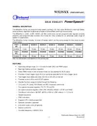 Datasheet W523S70 manufacturer Winbond