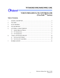 Datasheet W536120K manufacturer Winbond