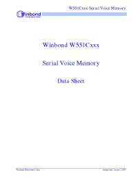 Datasheet W551C005 manufacturer Winbond