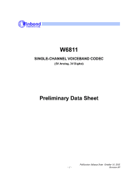 Datasheet W6811I производства Winbond