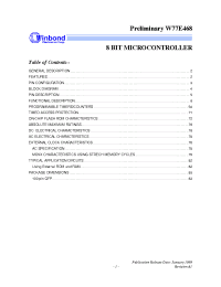 Datasheet W77E468F-40 manufacturer Winbond