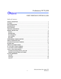 Datasheet W77LE58F-25 manufacturer Winbond