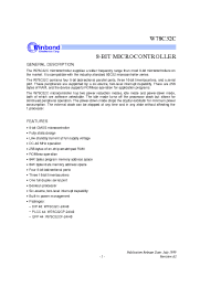 Datasheet W78C32C-40 manufacturer Winbond