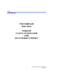 Datasheet W83194BR-648 manufacturer Winbond