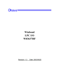 Datasheet W83637HF-AW manufacturer Winbond