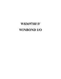Datasheet W83697F manufacturer Winbond