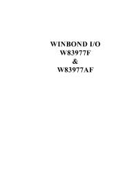 Datasheet W83977F manufacturer Winbond