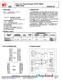 Datasheet WS628128LLP-70 manufacturer Wing Shing