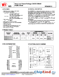 Datasheet WS628512LLST-70 manufacturer Wing Shing