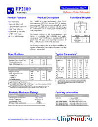Datasheet FP2189-PCB900S manufacturer WJ