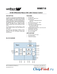 Datasheet WM8718EDS/R manufacturer Wolfson