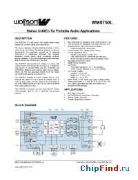 Datasheet WM8750LEFL/R manufacturer Wolfson