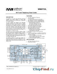 Datasheet WM8753L manufacturer Wolfson
