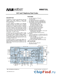 Datasheet WM8753LGEF производства Wolfson