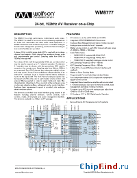 Datasheet WM8777 manufacturer Wolfson