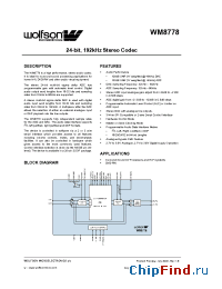 Datasheet WM8778EDS/R производства Wolfson