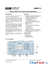 Datasheet WM8971L manufacturer Wolfson