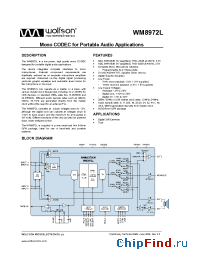 Datasheet WM8972LGEFL manufacturer Wolfson