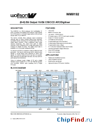 Datasheet XWM8192CDW/RV manufacturer Wolfson