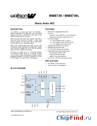 Datasheet XWM8739EDS manufacturer Wolfson
