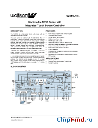 Datasheet XWM9705EFL/RV manufacturer Wolfson
